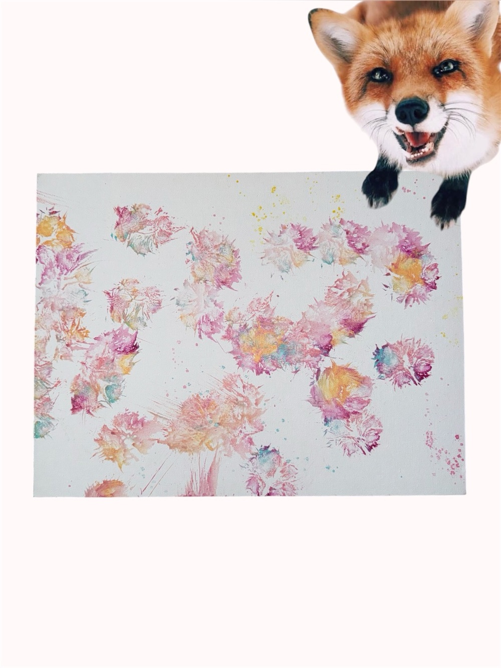 Juniper the Fox One-of-A-Kind pawprint canvas
